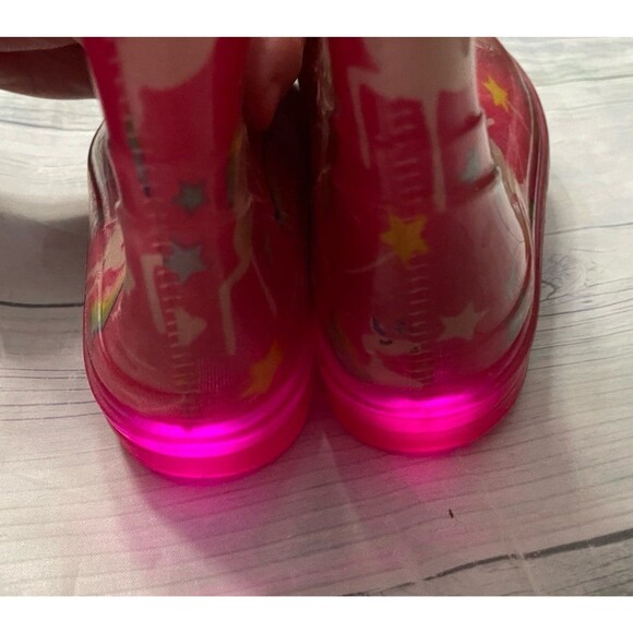 Pink Unicorn Girl Rain Boots Rainboots, Size Youth 11/12 - Picture 6 of 7